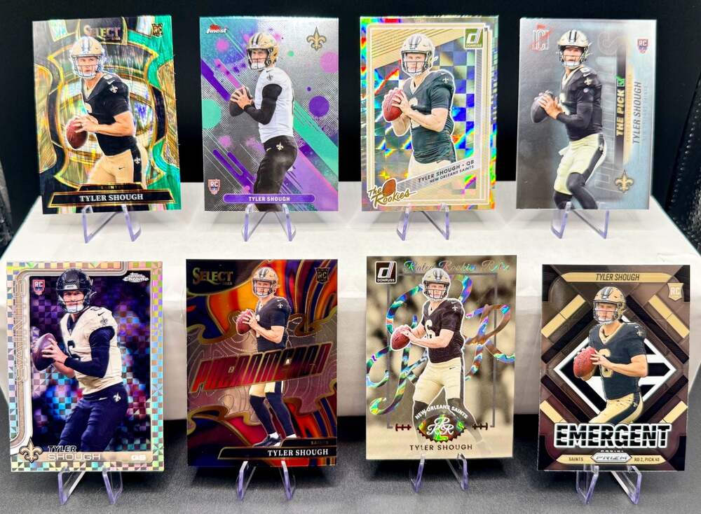 Tyler Shough New Orleans Saints Rookie Card Lot of 8 Panini Topps NFL Football